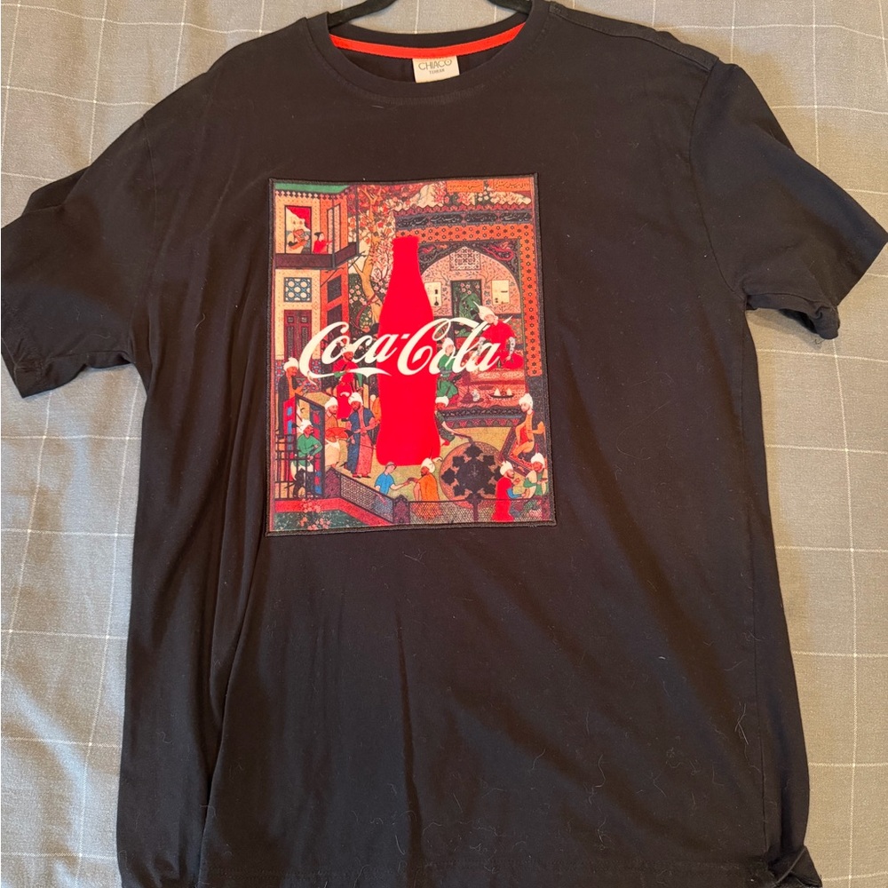 Coca Cola Black Tee with Red Graphic